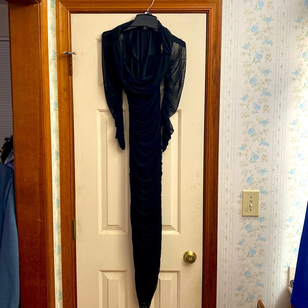 Day & Night ruched long sleeve black dress